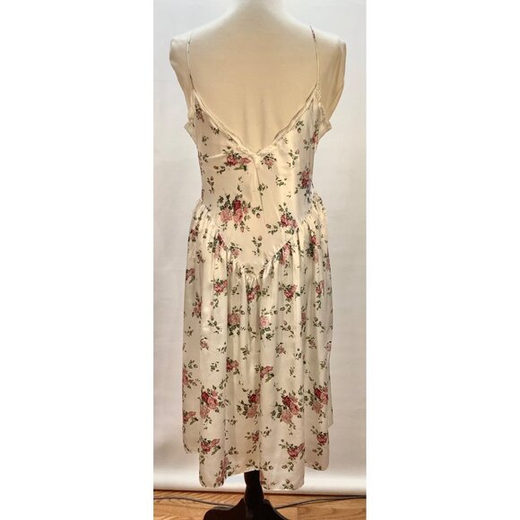 VTG Victorias Secret Gold Label Sz M Ivory Gown Floral Romantic Coquette READ - Picture 3 of 10